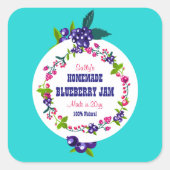 Sticker Carré Jam ・ bleuet personnalisé do-it-yourself canne Tur (Devant)