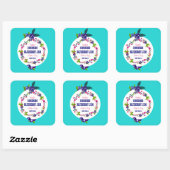 Sticker Carré Jam ・ bleuet personnalisé do-it-yourself canne Tur (Feuille)