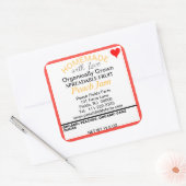 Sticker Carré Jam de Pêche Bio Canning Coeur rouge (Enveloppe)