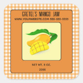 Sticker Carré Jam Mango modifiable (Devant)