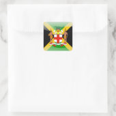 Sticker Carré Jamaican glossy flag (Sac)