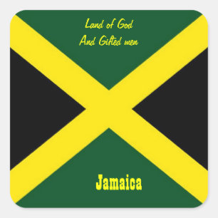 Sticker Carré jamaïque autocollant-pays de dieu et d'hommes doué
