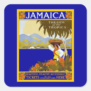 Sticker Carré Jamaïque ~ Le joyau des tropiques