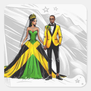 Sticker Carré Jamaïque Mariage couple
