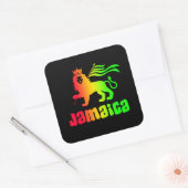Sticker Carré Jamaïque Rasta Lion (Enveloppe)