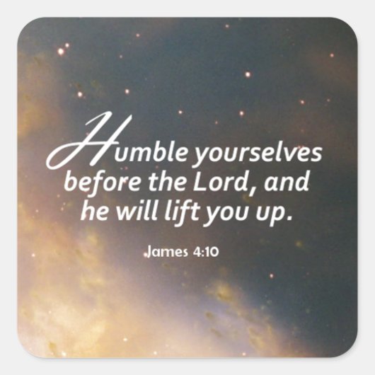 Sticker Carré James 4:10 (Devant)