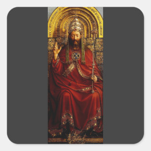 Sticker Carré Jan van Eyck Dieu le Père sur un Trône Beaux-Arts
