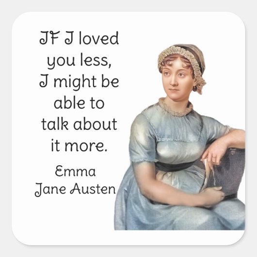Sticker Carré Jane Austen Emma cite (Devant)