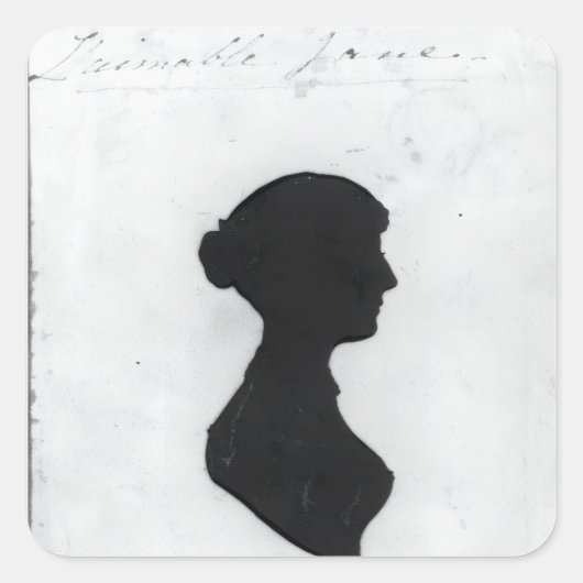 Sticker Carré Jane Austen Silhouette (Devant)