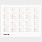 Sticker Carré JANE Blush Fleurs et Prosecco pour l'enterrement d (Feuille)