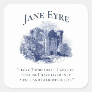 Sticker Carré Jane Eyre - I Love Thornfield - Château