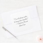 Sticker Carré Jane Eyre Plutôt Être Heureuse Que Citation Dignif (Enveloppe)