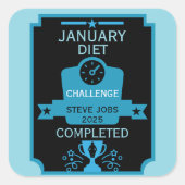 Sticker Carré Janvier Perte de poids Félicitations (Devant)