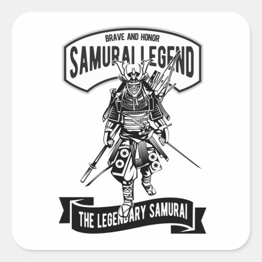 Sticker Carré Japanese "Samurai" (Devant)