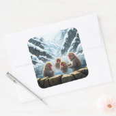 Sticker Carré Japon Jigokudani Singes du parc des singes (Enveloppe)