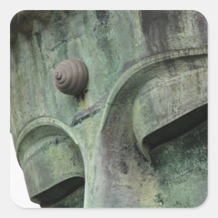 Sticker Carré Japon, Kamakura. Le Grand Bouddha de Kamakura, un
