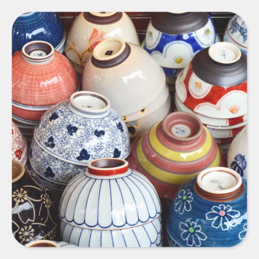 Sticker Carré Japonais Bowls : Tokyo (Devant)