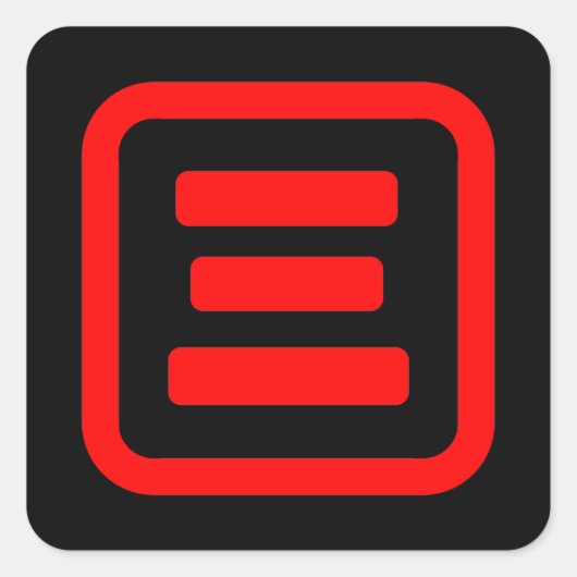 Sticker Carré Japonais Numéro trois 三 (Devant)