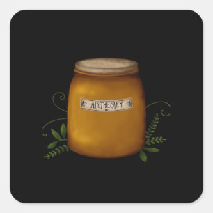 Sticker Carré Jar de l'apothèque Whimsigoth