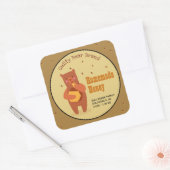 Sticker Carré Jar de miel fait maison (Enveloppe)