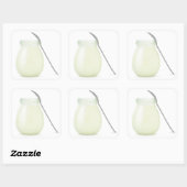 Sticker Carré Jar de yaourt naturel (Feuille)