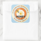 Sticker Carré Jar moderne d'ivoire d'abeille et de fleur (Sac)