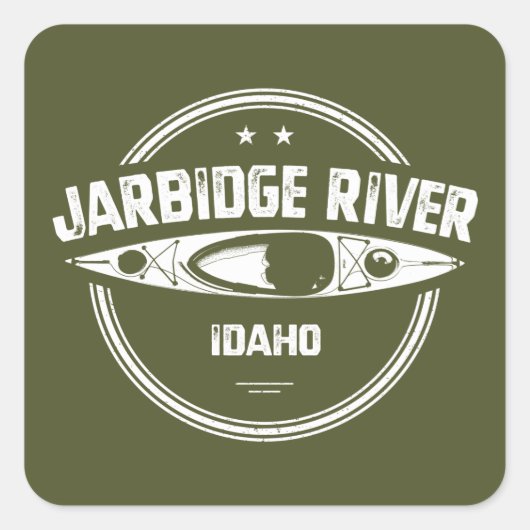 Sticker Carré Jarbidge River Idaho Kayak (Devant)