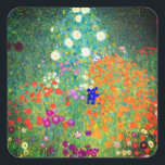 Sticker Carré Jardin aux fleurs Gustav Klimt<br><div class="desc">Stickers représentant le Jardin aux fleurs peint à l’huile de Gustav Klimt (1906). Un beau jardin de fleurs violettes,  rouges,  blanches,  bleues et oranges. Un grand cadeau pour les amateurs d'art Art Nouveau et autrichien.</div>