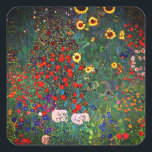 Sticker Carré Jardin aux fleurs Gustav Klimt<br><div class="desc">Stickers avec peinture à l’huile de Gustav Klimt Jardin avec tournesols (1907). Un beau jardin de tournesols et de belles fleurs bleues,  rouges,  violettes,  roses et blanches. Un grand cadeau pour les amateurs d'art Art Nouveau et autrichien.</div>