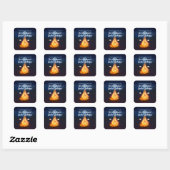Sticker Carré Jardin Bonfire Cookout Anniversaire (Feuille)