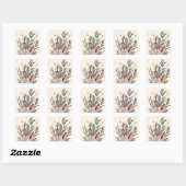 Sticker Carré Jardin botanique de Boho - Illustration florale (Feuille)