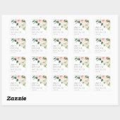 Sticker Carré Jardin de fleurs à l'aquarelle Mariage printanier (Feuille)