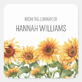 Sticker Carré Jardin de tournesol de la bibliothèque de plaques (Devant)