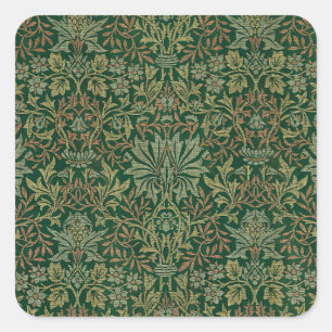 Sticker Carré Jardin de William Morris - Verts