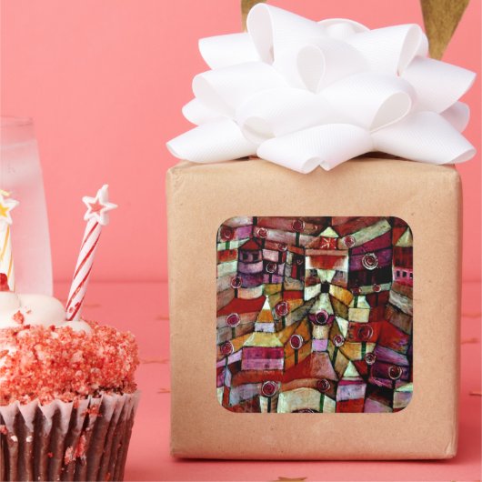 Sticker Carré Jardin d'Ose, peinture Paul Klee (Fête)