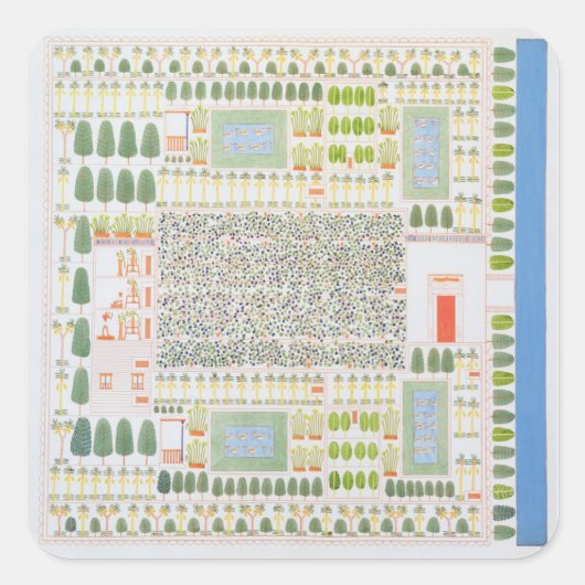 Sticker Carré Jardin d'un Dignitaire égyptien de haut rang, de (Devant)