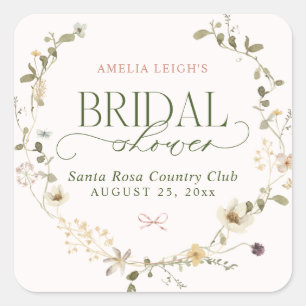 Sticker Carré Jardin Fantaisiste de Conte de Fées & Noeuds Papil