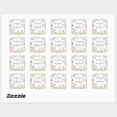 Sticker Carré Jardin Fleur sauvage Whimsical Mariage Boho d'été (Feuille)