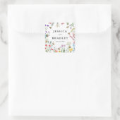 Sticker Carré Jardin Fleur sauvage Whimsical Mariage Boho d'été (Sac)