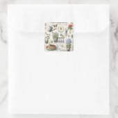 Sticker Carré Jardin fleuri Vintage (Sac)