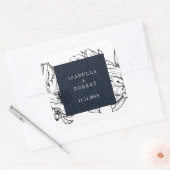 Sticker Carré Jardin moderne | Bleu | mariage floral (Enveloppe)