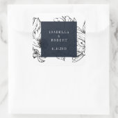 Sticker Carré Jardin moderne | Bleu | mariage floral (Sac)