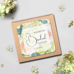 Sticker Carré Jardin Romantique Fleurs Baby Shower