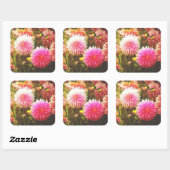 Sticker Carré Jardin romantique rose Dahlia (Feuille)