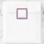 Sticker Carré Jardin romantique Rose Dahlia Fleur sur n'importe (Sac)