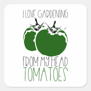 Sticker Carré Jardinage des tomates
