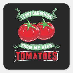 Sticker Carré Jardinage des tomates