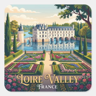 Sticker Carré Jardins du Château de Chenonceau Chenonceaux Franc