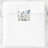 Sticker Carré Jardins stratifiés - Fleurs aquarelles (Sac)