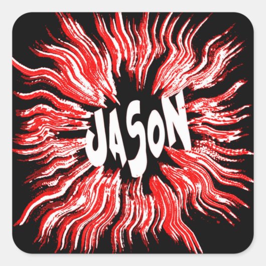 Sticker Carré Jason Name Star Art (Devant)
